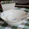 Plain white halb decal Geschirr feines bone china chinesisches Abendessen gesetzt